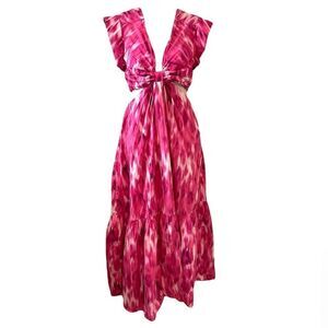 NEW Jason Wu Poplin Water Color Cut Out Maxi Dress
